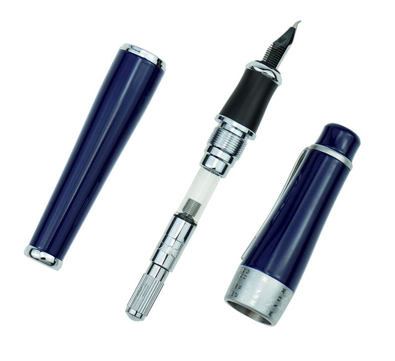 Asvine Duke Charlie Chaplin Commemoration Bent Nib Fountain Pen Dark Blue Color, Calligraphy Collection Fude Pen 0.5-1.2mm line - Image 5